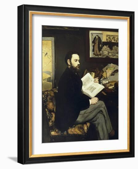 Portrait of Emile Zola-Edouard Manet-Framed Art Print