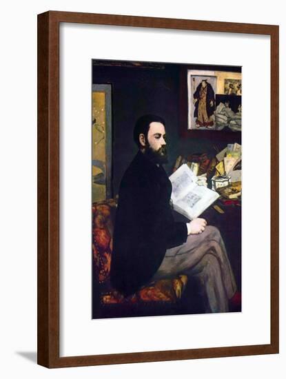 Portrait of Emile Zola-Edouard Manet-Framed Art Print