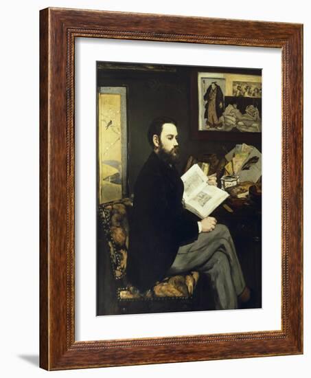 Portrait of Emile Zola-Edouard Manet-Framed Art Print