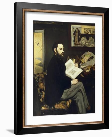 Portrait of Emile Zola-Edouard Manet-Framed Art Print