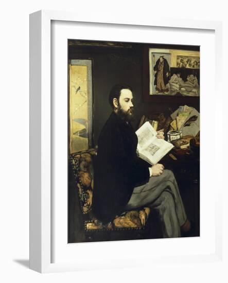 Portrait of Emile Zola-Edouard Manet-Framed Art Print