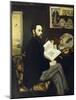 Portrait of Emile Zola-Edouard Manet-Mounted Art Print