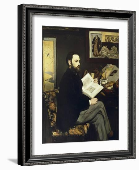 Portrait of Emile Zola-Edouard Manet-Framed Art Print