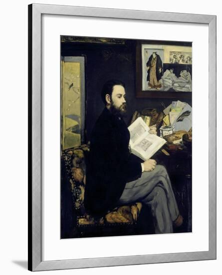 Portrait of Emile Zola-Edouard Manet-Framed Giclee Print