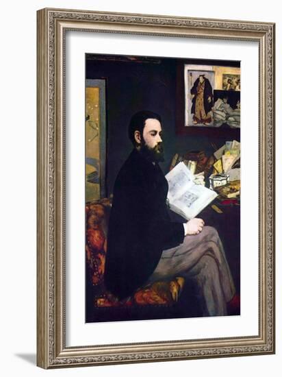 Portrait of Emile Zola-Edouard Manet-Framed Art Print