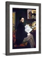 Portrait of Emile Zola-Edouard Manet-Framed Art Print