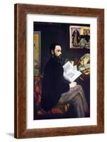 Portrait of Emile Zola-Edouard Manet-Framed Art Print