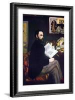 Portrait of Emile Zola-Edouard Manet-Framed Art Print