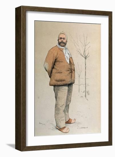 Portrait of Emile Zola-De La Barre-Framed Giclee Print