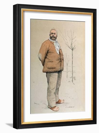 Portrait of Emile Zola-De La Barre-Framed Giclee Print