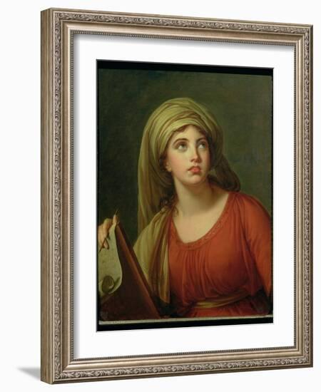 Portrait of Emma Hart (C.1765-1815) Later Lady Hamilton, as a Sibyl, C.1792-Elisabeth Louise Vigee-LeBrun-Framed Giclee Print