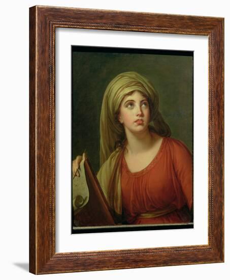 Portrait of Emma Hart (C.1765-1815) Later Lady Hamilton, as a Sibyl, C.1792-Elisabeth Louise Vigee-LeBrun-Framed Giclee Print