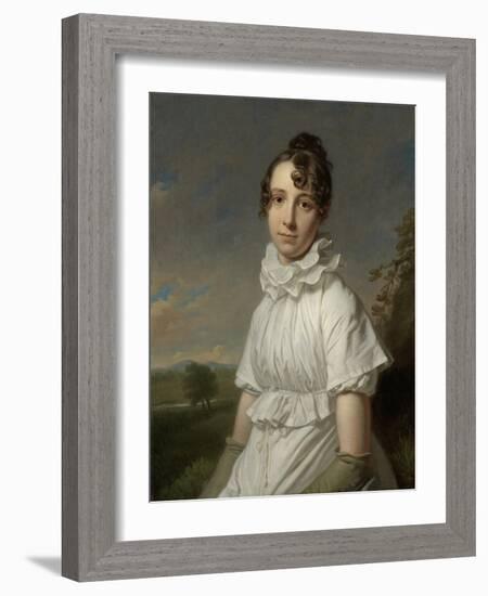 Portrait of Emma Jane Hodges-Charles Howard Hodges-Framed Art Print