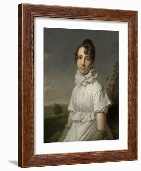 Portrait of Emma Jane Hodges-Charles Howard Hodges-Framed Art Print