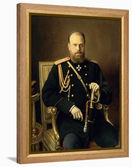 Portrait of Emperor Alexander III-Ivan Nikolaevich Kramskoy-Framed Premier Image Canvas