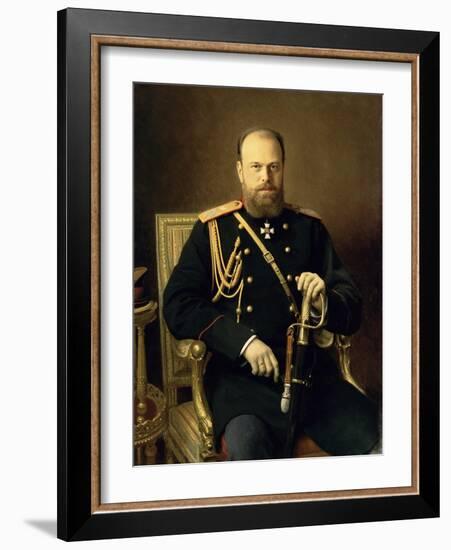 Portrait of Emperor Alexander III-Ivan Nikolaevich Kramskoy-Framed Giclee Print