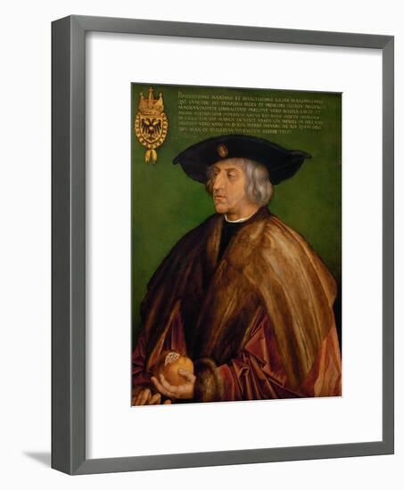 Portrait of Emperor Maximilian I (1459-151), 1519-Albrecht Dürer-Framed Premium Giclee Print