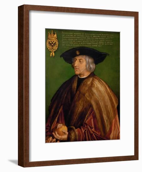 Portrait of Emperor Maximilian I (1459-151), 1519-Albrecht Dürer-Framed Premium Giclee Print