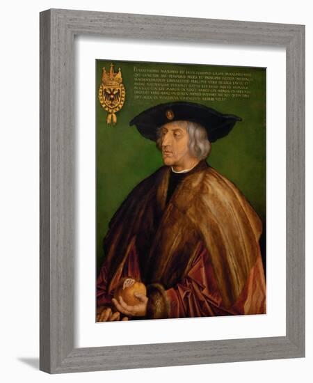 Portrait of Emperor Maximilian I (1459-151), 1519-Albrecht Dürer-Framed Giclee Print