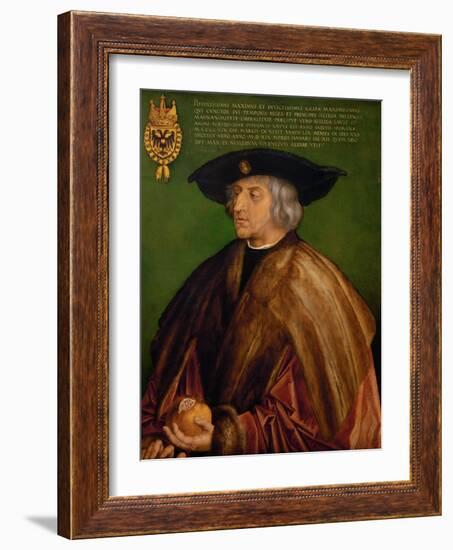 Portrait of Emperor Maximilian I (1459-151), 1519-Albrecht Dürer-Framed Giclee Print