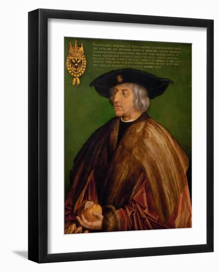Portrait of Emperor Maximilian I (1459-151), 1519-Albrecht Dürer-Framed Giclee Print