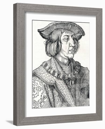 'Portrait of Emperor Maximilian I', 1511, (1906)-Albrecht Durer-Framed Giclee Print