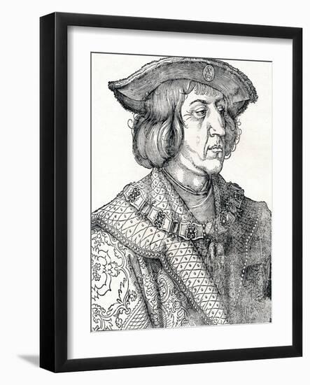 'Portrait of Emperor Maximilian I', 1511, (1906)-Albrecht Durer-Framed Giclee Print