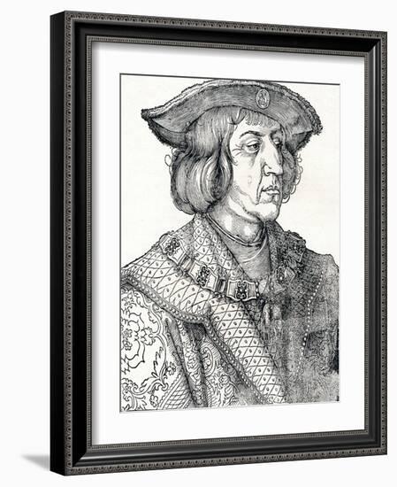 'Portrait of Emperor Maximilian I', 1511, (1906)-Albrecht Durer-Framed Giclee Print