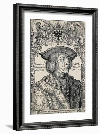 Portrait of Emperor Maximilian I, C. 1519-Albrecht Dürer-Framed Giclee Print