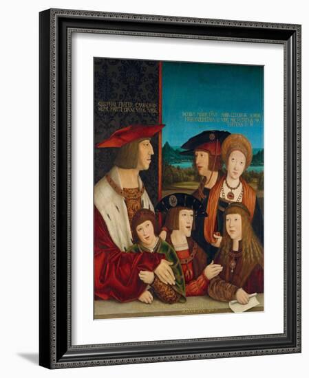 Portrait of Emperor Maximilian I with His Family, 1516-1520-Bernhard Strigel-Framed Giclee Print