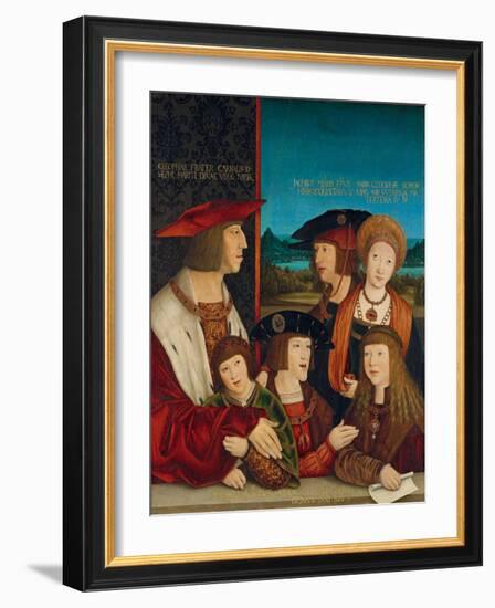 Portrait of Emperor Maximilian I with His Family, 1516-1520-Bernhard Strigel-Framed Giclee Print