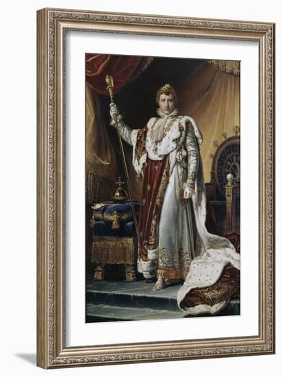 Portrait of Emperor Napoléon I Bonaparte (1769-182) in His Coronation Robes, Ca 1804-François Pascal Simon Gérard-Framed Giclee Print