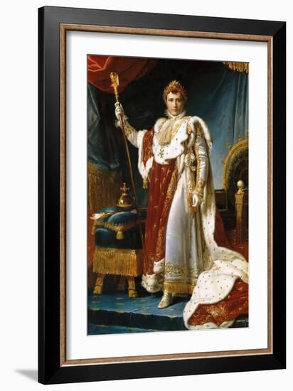 Portrait of Emperor Napoléon I Bonaparte (1769-182) in His Coronation Robes-François Pascal Simon Gérard-Framed Giclee Print