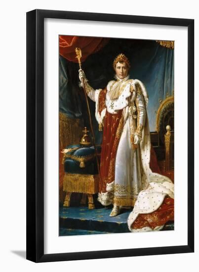 Portrait of Emperor Napoléon I Bonaparte (1769-182) in His Coronation Robes-François Pascal Simon Gérard-Framed Giclee Print