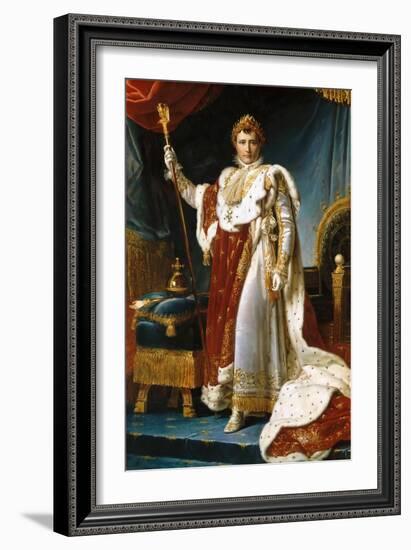 Portrait of Emperor Napoléon I Bonaparte (1769-182) in His Coronation Robes-François Pascal Simon Gérard-Framed Giclee Print