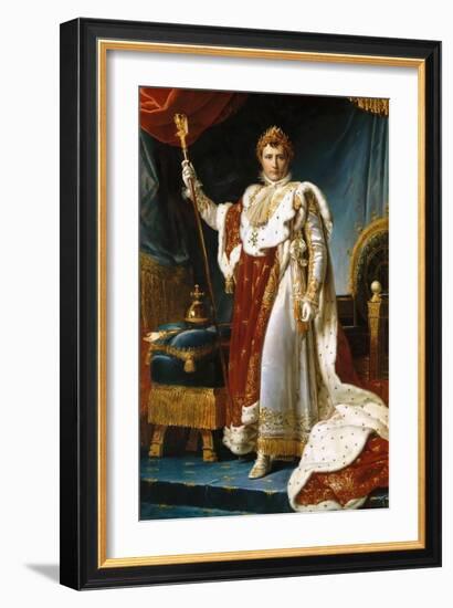 Portrait of Emperor Napoléon I Bonaparte (1769-182) in His Coronation Robes-François Pascal Simon Gérard-Framed Giclee Print