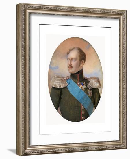 Portrait of Emperor Nicholas I (1796-185)-Ivan Andreyevich Winberg-Framed Giclee Print