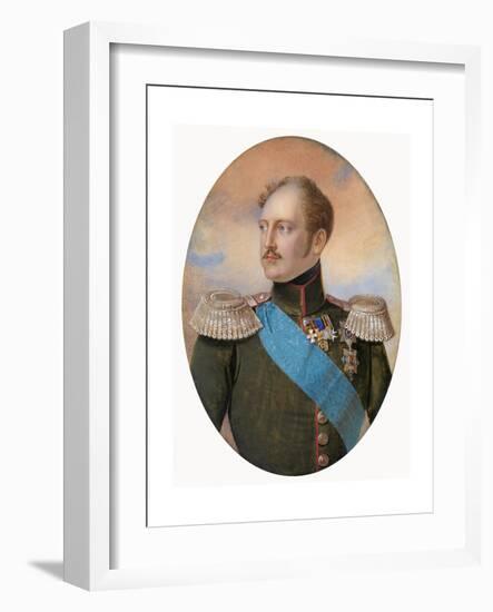 Portrait of Emperor Nicholas I (1796-185)-Ivan Andreyevich Winberg-Framed Giclee Print