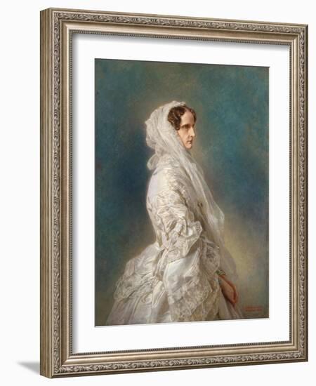 Portrait of Empress Alexandra Fyodorovna (Charlotte of Prussi), 1856-Franz Xaver Winterhalter-Framed Giclee Print