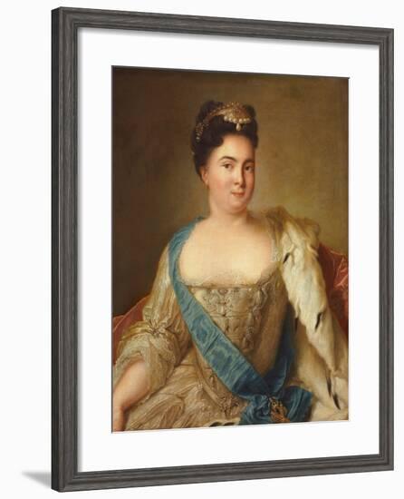 Portrait of Empress Catherine I (1684-1727)-Jean-Marc Nattier-Framed Giclee Print