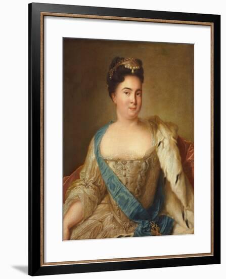 Portrait of Empress Catherine I (1684-1727)-Jean-Marc Nattier-Framed Giclee Print