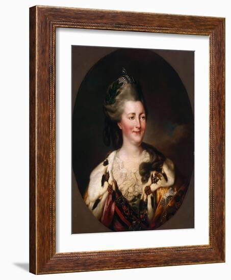 Portrait of Empress Catherine II, (1729-179), 1782-Richard Brompton-Framed Giclee Print