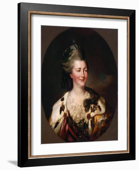 Portrait of Empress Catherine II, (1729-179), 1782-Richard Brompton-Framed Giclee Print