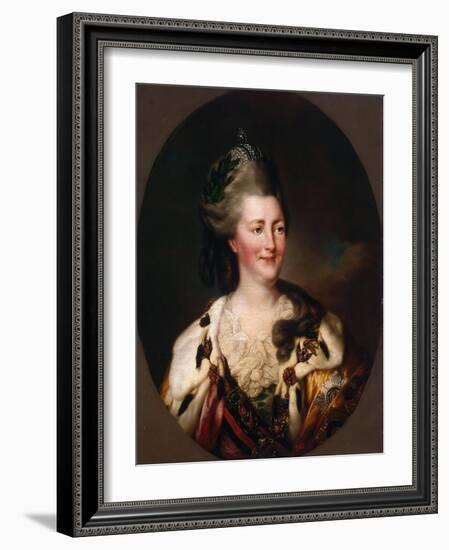 Portrait of Empress Catherine II, (1729-179), 1782-Richard Brompton-Framed Giclee Print