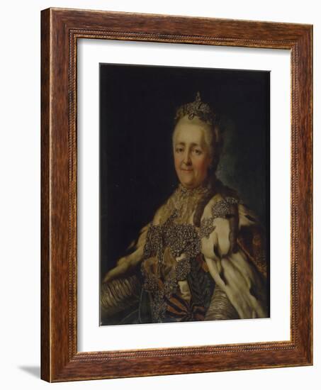 Portrait of Empress Catherine II (1729-179)-Alexander Roslin-Framed Giclee Print