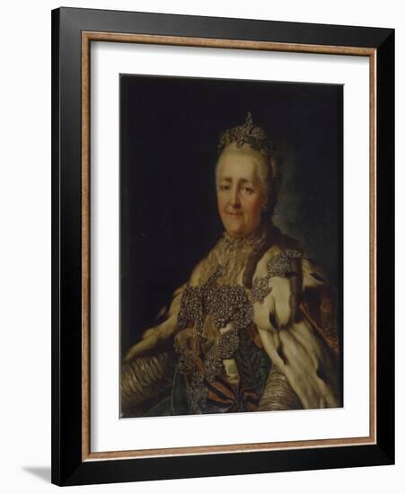 Portrait of Empress Catherine II (1729-179)-Alexander Roslin-Framed Giclee Print