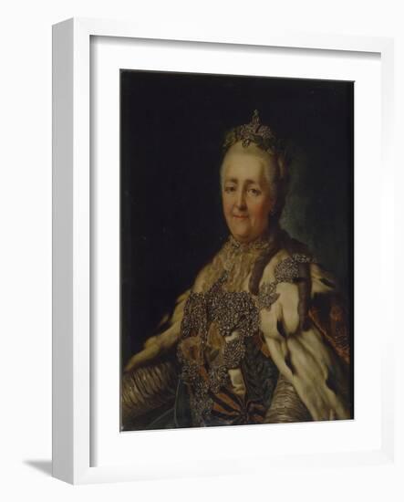 Portrait of Empress Catherine II (1729-179)-Alexander Roslin-Framed Giclee Print