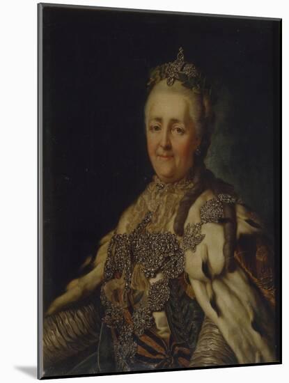 Portrait of Empress Catherine II (1729-179)-Alexander Roslin-Mounted Giclee Print