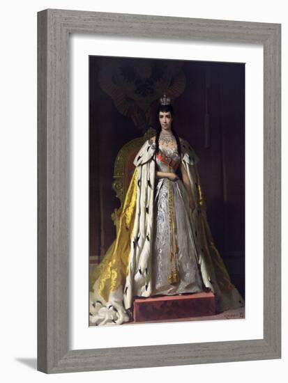 Portrait of Empress Maria Feodorovna, Princess Dagmar of Denmark, 1883 (Chromolithograph)-Ivan Nikolayevich Kramskoi-Framed Giclee Print