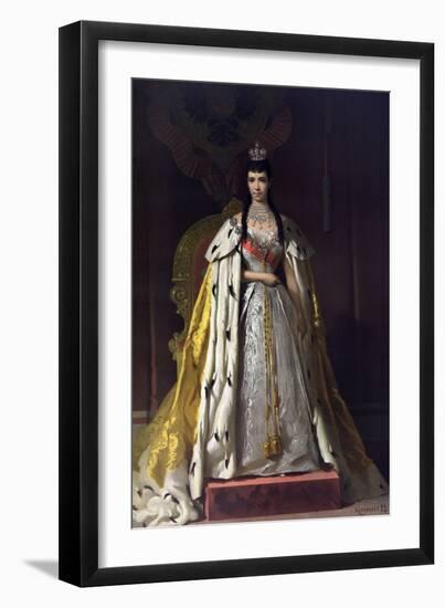 Portrait of Empress Maria Feodorovna, Princess Dagmar of Denmark, 1883 (Chromolithograph)-Ivan Nikolayevich Kramskoi-Framed Giclee Print